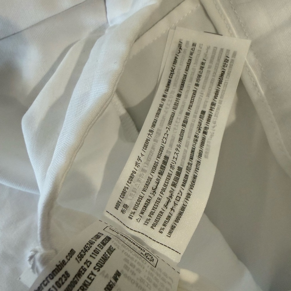 NWT Abercrombie & Fitch Sloane Tailored Wide Leg Pant in White - Picture 8 of 10